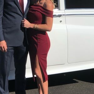 Winsdsor- Midi Formal Off-the Shoulder Dress
